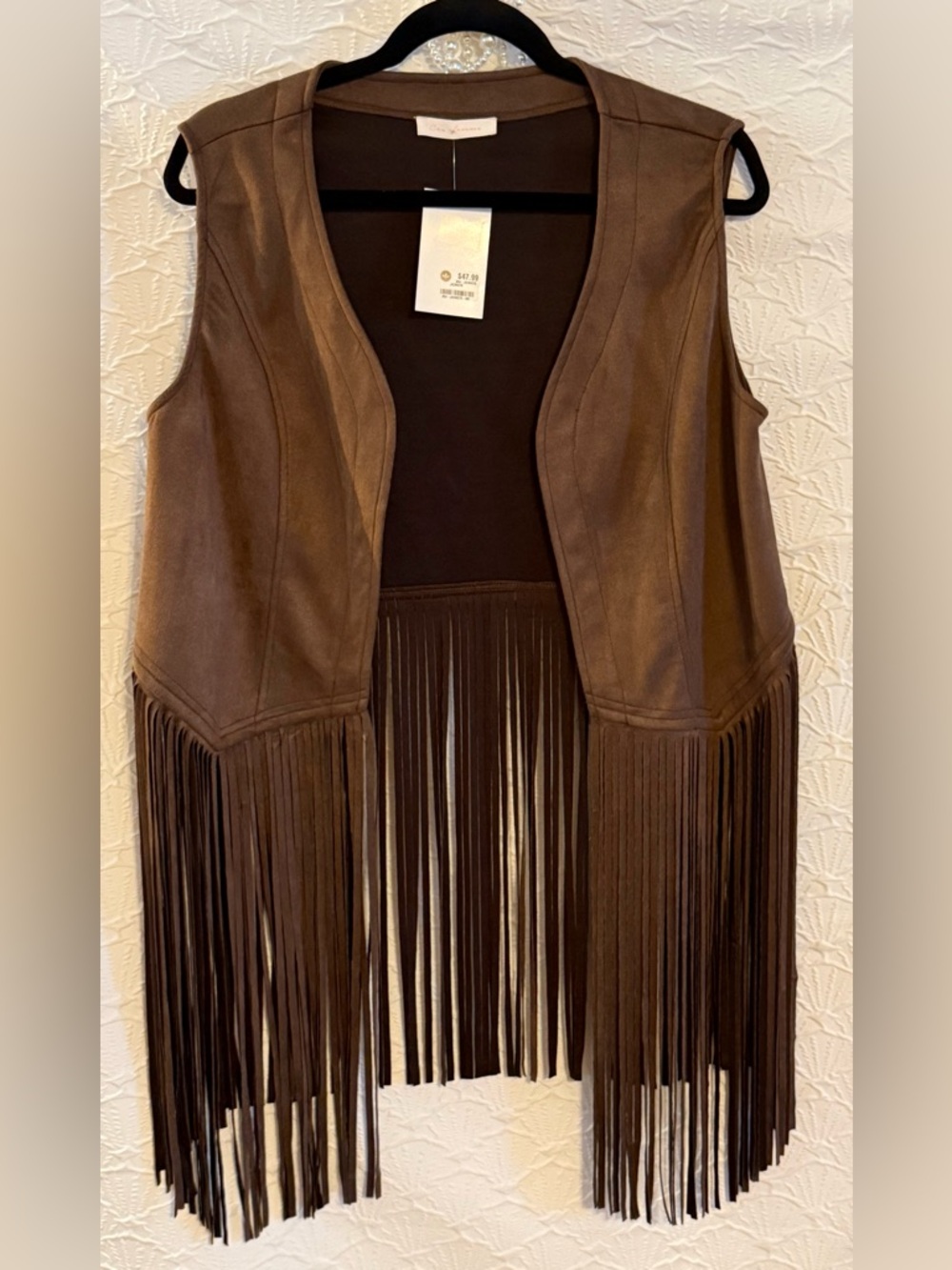 Western Boho Outfit Bundle 🤎 Fringe Vest & Lucky Brand Boot cut Jeans - Picture 2 of 16